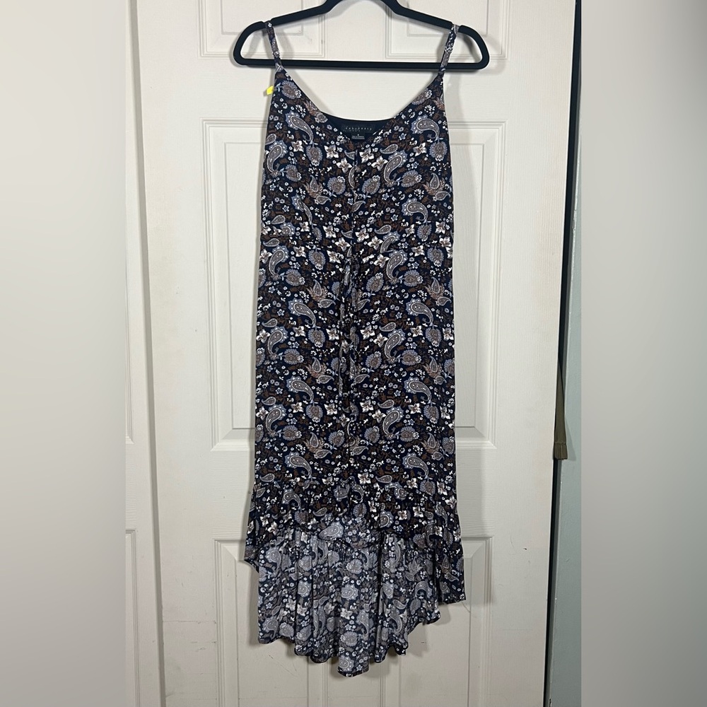 Sanctuary Hi Low Midi Dress Navy Paisley Boho Flowy Small - Picture 2 of 7